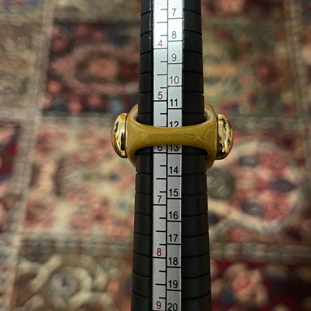 La Manso chunky yellow and gold dome ring size 6 - Picture 15 of 16